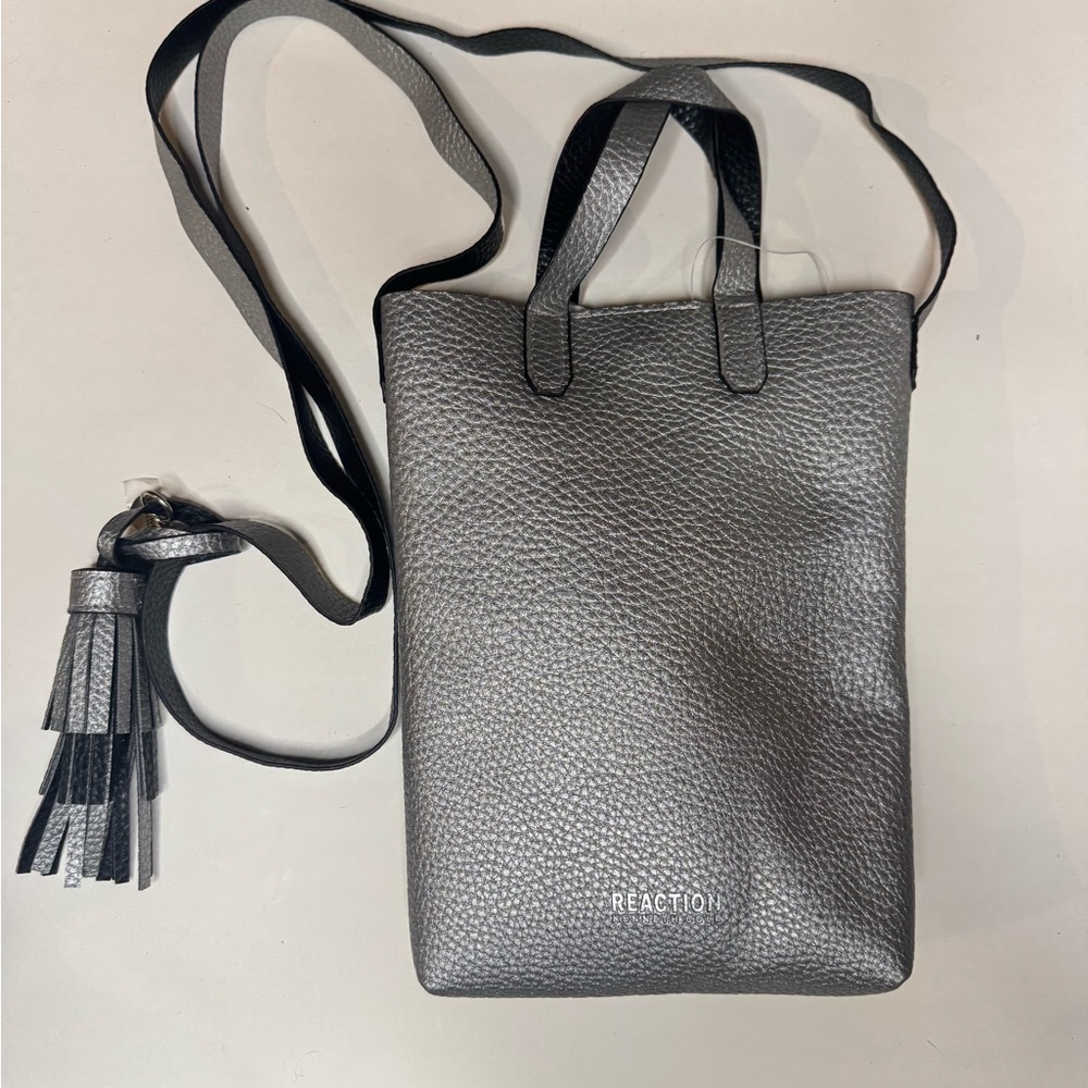 Kenneth Cole Reaction Metallic Gray Crossbody Bag